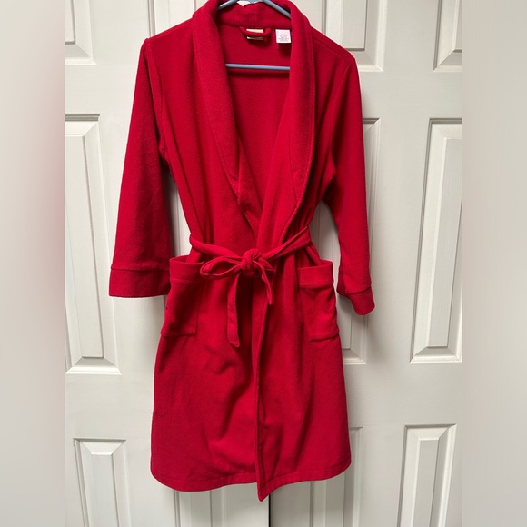 LL Bean Robe Unisex Boy’s Girl’s Med(10-12) EUC Red - Picture 1 of 4